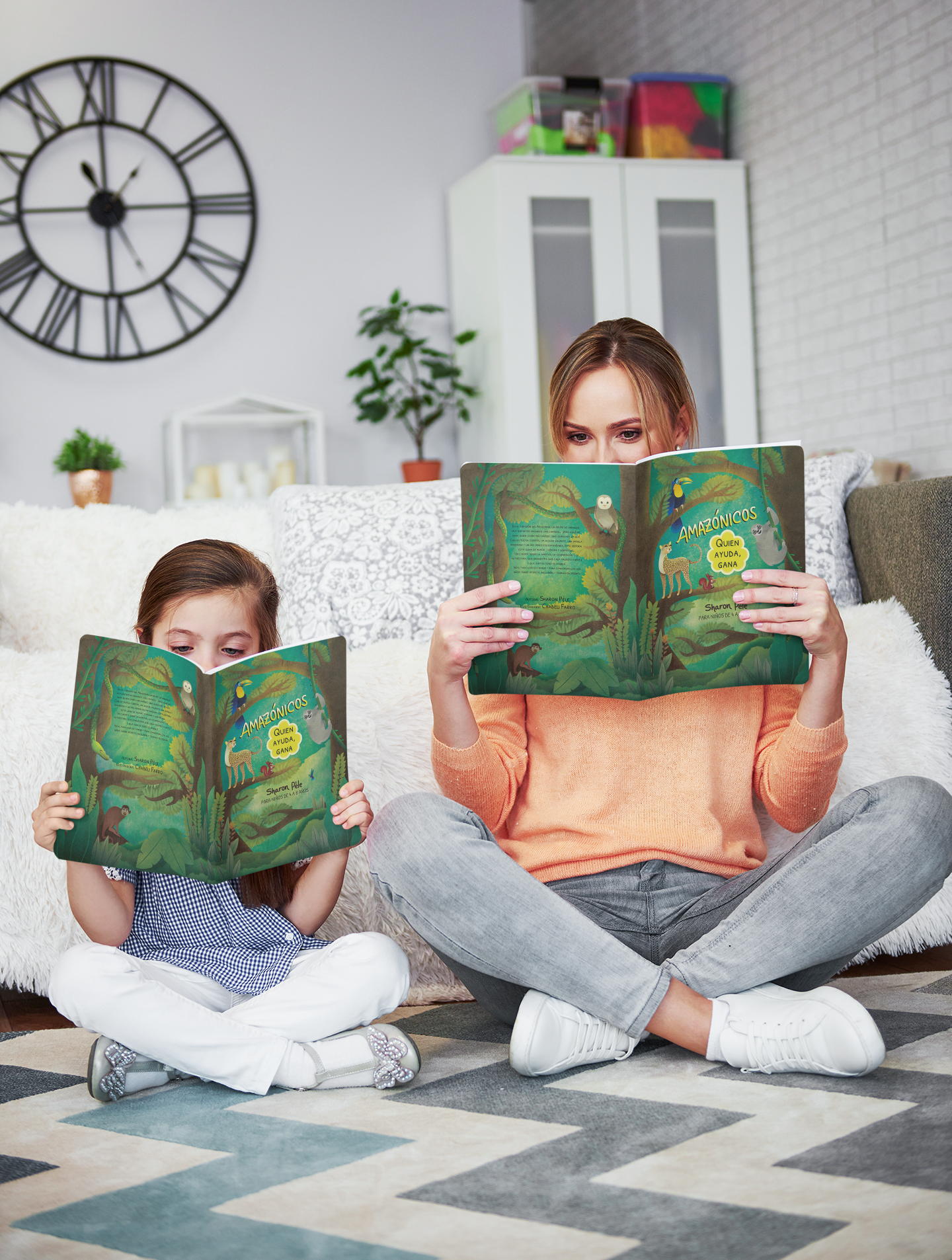 mockup of a mom and her daughter reading books at home m27503 r el2